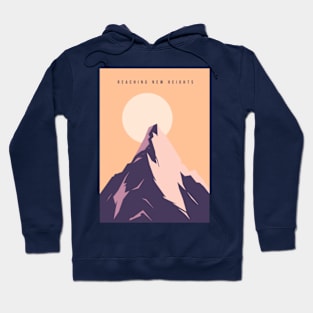 Reaching New Heights Mountaintop Illustration Hoodie